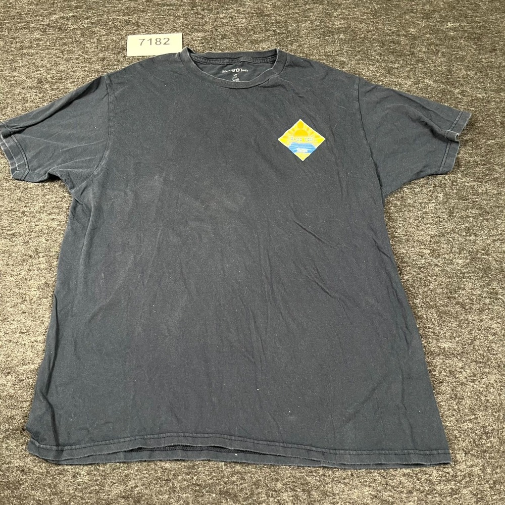 Hang Ten T Shirt Mens Large Navy Blue Surf Diamond Graphic Cotton Crew Neck